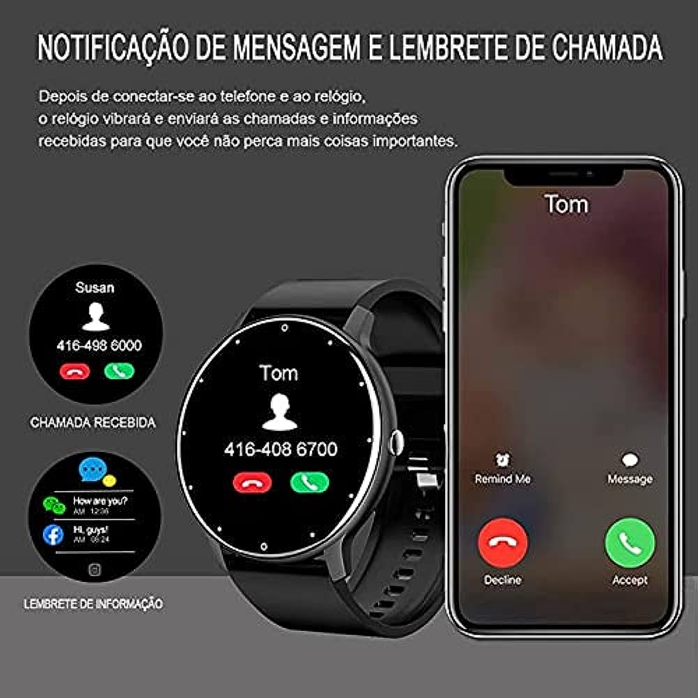 Smartwatch Esportivo BW0223 Ultra Fino IP67 Redondo